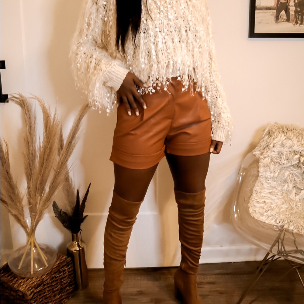 Vegan Leather Shorts